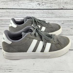 Adidas Daily 2.0 Sneakers Kids Size 3 Gray White Low Top DB0640